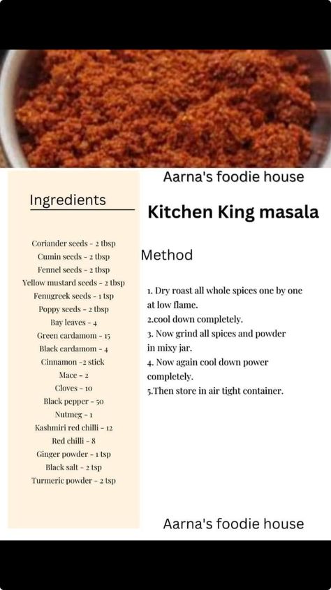 Indian Masala Spices, Beef Masala, Cooking Shooking, Veg Pulao Recipe, Healthy Party Snacks, Veg Pulao, Masala Powder Recipe, Homemade Spice Mix, Kitchen Tricks