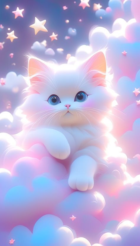 Buku Diy, Cat Phone Wallpaper, Kitten Wallpaper, Whatsapp Wallpaper Cute, Phone Wallpaper Pink, Cat With Blue Eyes, Cute Animal Clipart, Cute Cat Wallpaper, Cute Cats Photos