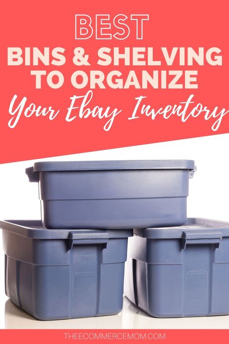 Best Shelves & Bins for Organizing Ebay Inventory - Inventory Organization Storage, Ebay Inventory Organization, Bins For Organizing, Vinyl Record Storage Box, Ebay Office, Shipping Ideas, Record Storage Box, Inventory Organization, Industrial Shelving Units