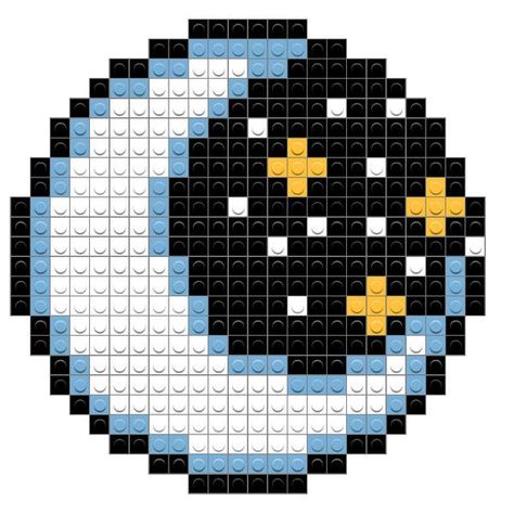 Cross Stitch Moon And Stars, Pixel Art Pattern Circle, Moon And Stars Cross Stitch Pattern, Circle Hama Bead Patterns, Minecraft Cross Stitch Pattern, Pixel Art Circle, Cross Stitch Minecraft, Circle Pixel Art, Circle Perler Bead Patterns