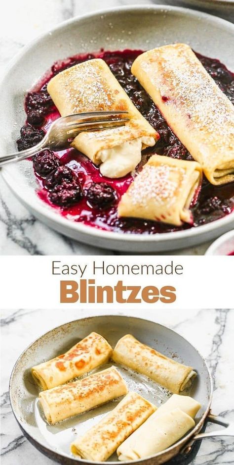 Blintzes Recipe, Cheese Blintzes, Tastes Better From Scratch, Berry Sauce, Recipes Yummy, What's For Breakfast, Jewish Recipes, Creamy Cheese, Breakfast Brunch Recipes