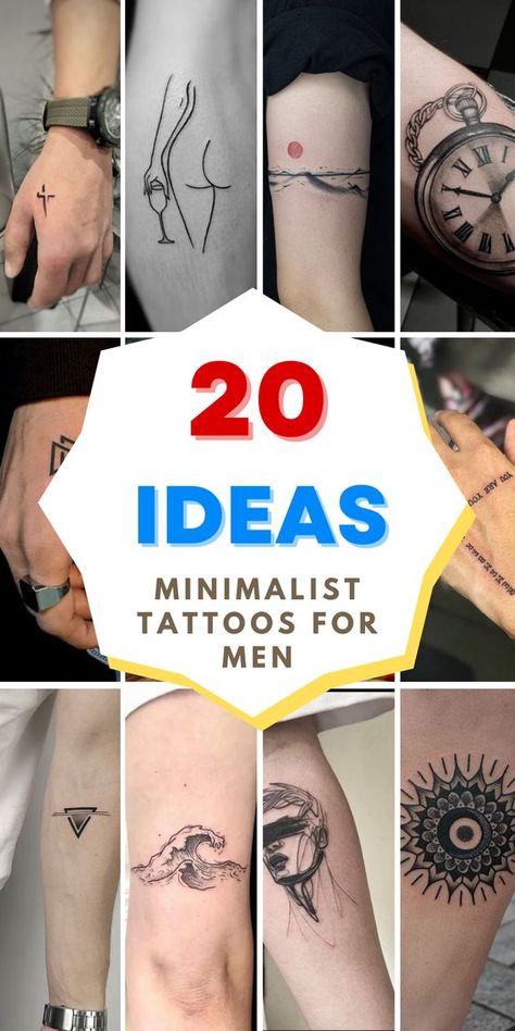 Experience art in its purest form with a minimalist tattoo for men. Explore designs that celebrate the beauty of simplicity, allowing your ink to be a captivating work of art. Minimalist Guy Tattoo, Tattoo Idea Men Small, Men’s Cool Small Tattoos, Tiny Tattoo Ideas Men, Minimalist Man Tattoo, Manly Tattoos Small, 3:16 Tattoo, Modern Minimalist Tattoo, Minimalist Sleeve Tattoo Men