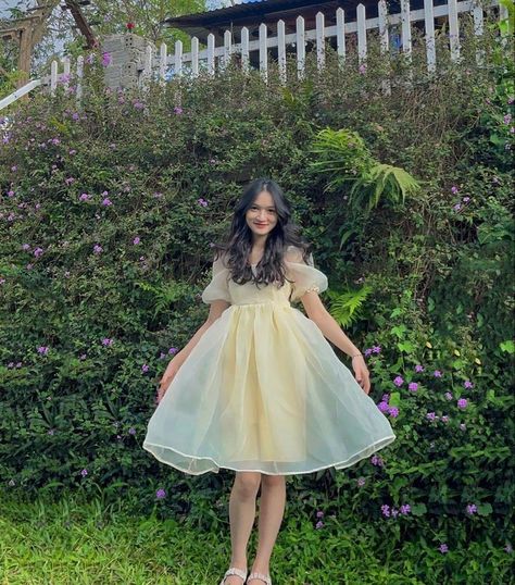 18th Birthday Dress Long Simple, Organza Cloud Dress, Korean Frocks From Meesho, Farewell Frocks, Small Frocks For Women, Net Frocks For Women Knee Length, Organza Frocks For Women Knee Length, Silk Frocks For Women, Net Frocks For Women Party Wear