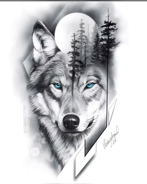 Wool Tattoo, Half Sleeve Tattoos Wolf, Wolf Eye Tattoo, Wolf Face Tattoo, Wolf And Moon Tattoo, Wolf Tattoos Men, Lion Tattoo Sleeves, Geometric Sleeve Tattoo, Wolf Tattoo Sleeve