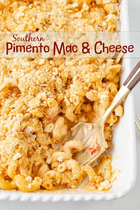 Pimento Peppers, Ritz Cracker Topping, Macaroni And Cheese Casserole, Bbq Side Dishes Recipes, Creamy Cheese Sauce, Cracker Toppings, Dessert Waffles, Quick Pasta Recipes, Ritz Cracker