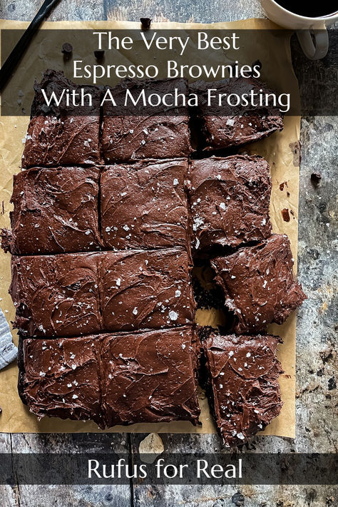 espresso brownies with a mocha frosting Espresso Dessert Recipes, Italian Penicillin, Pastina Recipes, Espresso Dessert, Espresso Brownies, Mocha Frosting, Mocha Cupcakes, Brownie Ingredients, Impressive Recipes