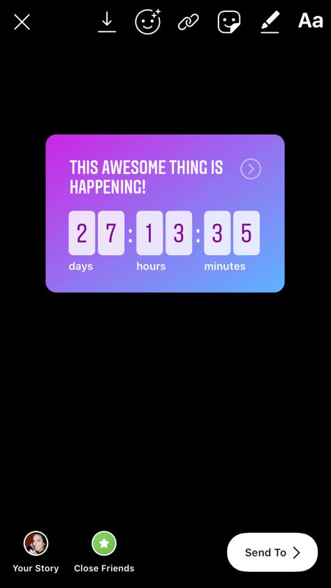 new instagram update - instagram stories countdown timer Birthday Countdown Aesthetic, Bday Countdown Ideas Instagram, Happy Birthday Countdown Instagram, Birthday Count Down Story Instagram Ideas, Birthday Countdowns For Instagram, Instagram Countdown Names For Birthday, Bestie Birthday Countdown, Cute Birthday Countdown Ideas Instagram, Birthday Timer Template Instagram