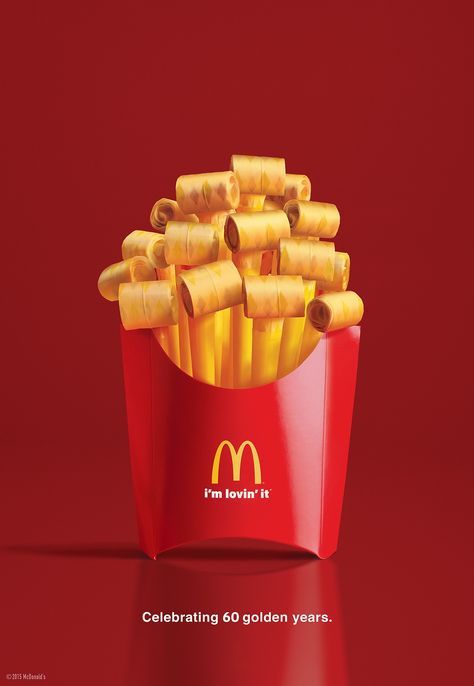 McDonald's: Party fries Celebrating 60 delicious years. Advertising Agency: Cossette, Chicago, USA Mcdonalds Fries, Free Mcdonalds, Mcdonalds Gift Card, 광고 디자인, Creative Advertising Campaign, Publicidad Creativa, Chicago Usa, Great Ads, Event Table