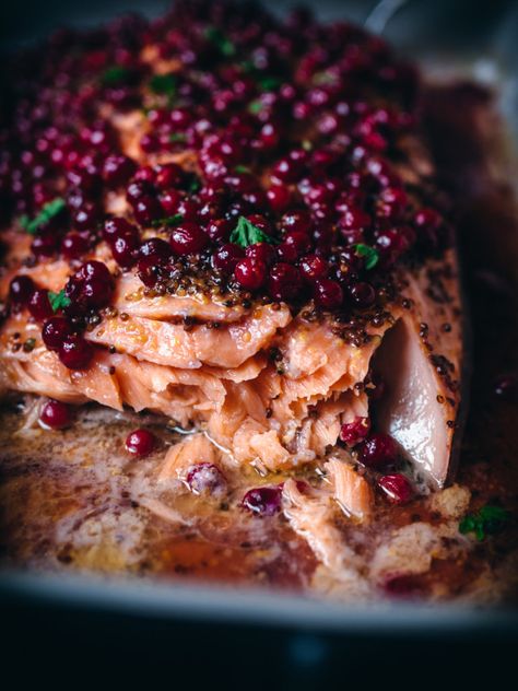 Pescatarian Christmas, Nordic Recipes Dinners, Nordic Recipes, Winter Solstice Dinner, Swedish Salmon, Cottagecore Savory Food, Christmas Salmon, Winter Salmon, Nordic Food