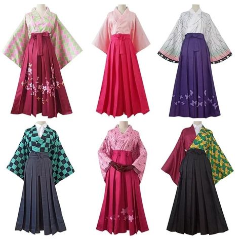 24.35￡ 33% OFF|Anime Cosplay Costume Kimono Sets Tanjirou Nezuko Shinobu Giyuu Cosplay Dress Halloween Carnival Party Costume| |   - AliExpress Dress Anime, Kochou Shinobu, Kamado Tanjirou, Kimono Design, Anime Inspired Outfits, Anime Cosplay Costumes, Demon Slayer Kimetsu No Yaiba, Anime Costumes, Cosplay Dress