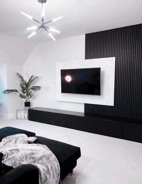 Monochrome Living Room, Living Room Wall Units, Luxury Living Room Decor, Black And White Living Room, Grey Interior Design, Latest Living Room Designs, Interior Design Your Home, Apartment Living Room Design, Living Room Design Inspiration