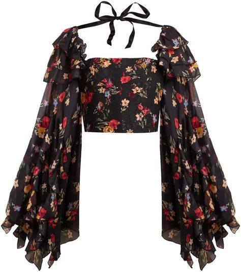 RODARTE Square-neck floral-print silk-blend blouse Couture Dior, Outfit Essentials, Black Women Fashion, Moda Vintage, Looks Vintage, Alternative Fashion, Look Fashion, Square Neck, Aesthetic Clothes