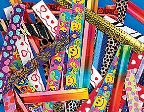 Slap bracelets were the sillybands of the 90s. They came in many fun colors and textiles. Fun for girls of all ages, trendy and adds a pop of color to any look. Childrens Party Favours, The Slap, Slap Bracelets, Snap Bracelets, 90s Childhood, Oldies But Goodies, I Remember When, Childhood Toys, 90s Kids