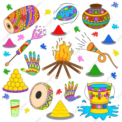 Holi Doodle, Holi Stickers, Holi Vector, Holi Decoration, Festival Stickers, Graphic Watercolor, Holi Drawing, Cool Colorful Backgrounds, Fire Icon