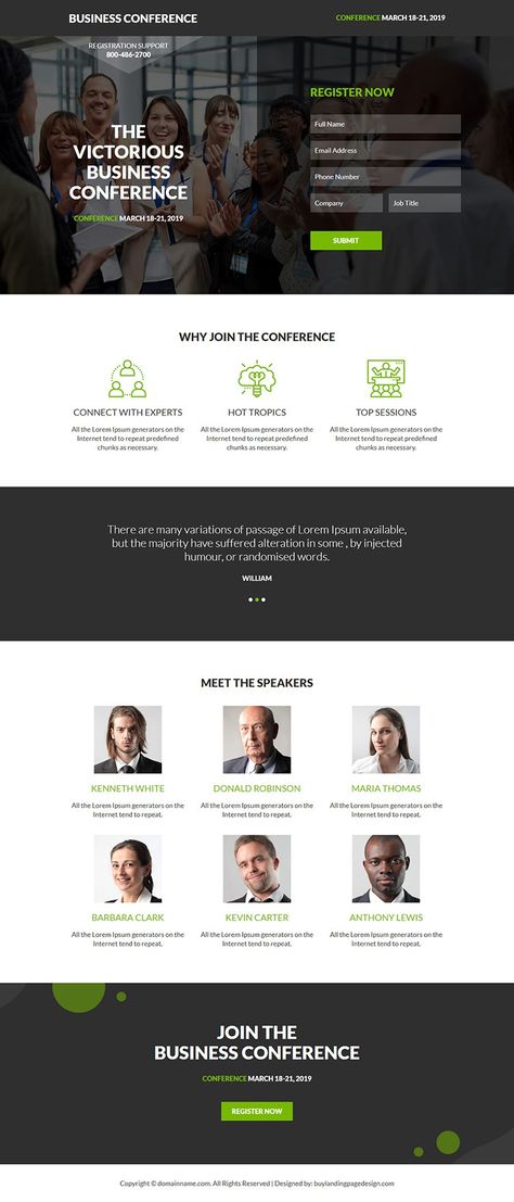 business-conference-lead-capture-reslp-22 | Business Landing Page Design preview. Lead Capture Landing Page, Business Landing Page, Conference Themes, Web Ideas, Business Conference, Event Registration, Creative Website Design, Company Job, Themes App