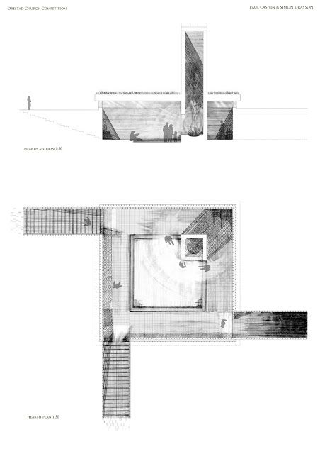 Hand Drawn Architecture Plan, Hand Drawn Plans Architecture, Hand Drawn Section, Architecture Section Drawing, Section And Plan, Hand Shading, Interior Elevation, Koshino House, Bar Library