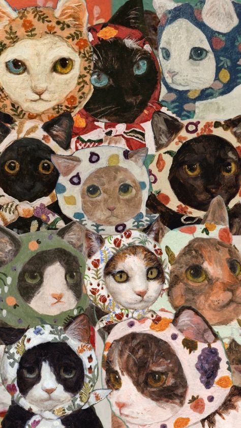 cat babushka - all by selynndraws #cats Connect With People, Your Aesthetic, Creative Energy, Energy, Hats