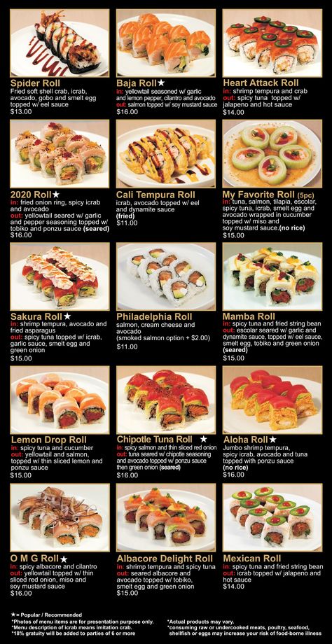 Types Of Sushi Rolls Recipes, Unique Sushi Ideas, Best Sushi Recipes, Ice Cube Sushi, At Home Sushi Recipes, Sushi Combinations, Sushi Ideas Creative, Sushi Flavors, Sushi Filling Ideas