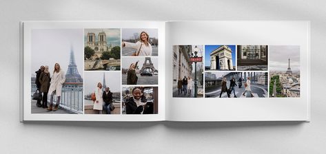 Europe Trip Photo Album no Behance Wedding Album Layout, Layout Landscape, Photobook Layout, Album Layout, Cities In Europe, Album Scrapbooking, Photo Album Scrapbooking, Book Design Layout, Paper Book