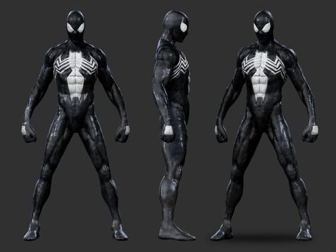 ArtStation - Spiderman - Symbiote Suit Spider Man Shattered Dimensions, Spider Man Oc, Symbiote Suit, Spiderman Black, Spider Venom, Stealth Suit, Daredevil Comic, Symbiote Spiderman, Batman Suit