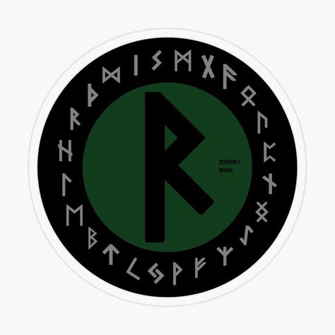 If you love traditions, wisdom, pagan symbols and meanings and green color you will like this sticker (available on matte, transparent and glossy). Raidho. This rune allows us to focus our energy so that we may obtain our goals. Collect all the inspirational symbols. #runes #norse #paganstickers #futharkstickers #stickers #coolstickers #symbolsstickers #magic #alphabet #vikingsymbols #runesstickers #spirituality #gypsie #esotericsymbols #icelandic #protection #raidho #pagan #green Alphabet Viking, Magic Alphabet, Runes Norse, Like Symbol, Esoteric Symbols, Rune Symbols, Pagan Symbols, Wiccan Symbols, Norse Symbols