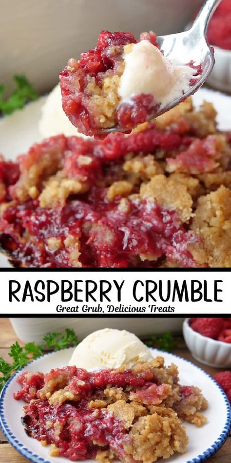 Raspberry Crumble is a quick and easy-to-make raspberry dessert recipe that is perfect for family get-togethers, gathering with friends, a potluck, or a midday snack. Raspberry Crumble Bars Recipes, Pie, Recipes For Raspberries Desserts, Raspberry Crisp Recipe Pioneer Woman, Rhubarb Raspberry Crisp, Dessert Recipes Using Fresh Raspberries, Raspberry Desserts Fresh Raspberries, Easy Desserts With Raspberries, Desserts With Raspberry Filling