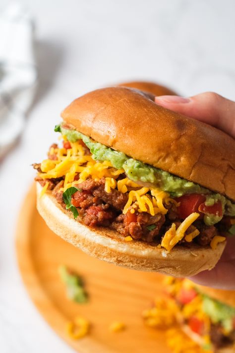 Taco Sloppy Joes Taco Sloppy Joes, Homemade Sloppy Joe Recipe, Sloppy Joes Easy, Most Pinned Recipes, Sloppy Joes Recipe, Sliced Bread, Sloppy Joe, Sloppy Joes, Low Carb Yum