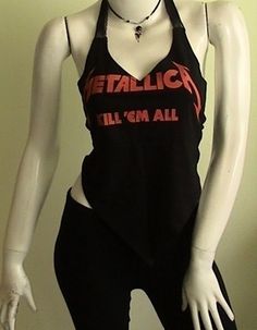 Metallica Shirts, Gig Outfits, Reworked Clothes, Dark Clothing, Metal Shirt, Biker Babe, Clothing Diy, Shoe Crafts, Twisted Metal