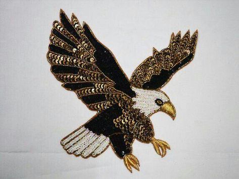 Eagles Design, Applique Dresses, Handmade Patches, Beaded Patches, Native Beading Patterns, Birds Embroidery Designs, Handmade Patch, Motifs Perler, Christmas Applique