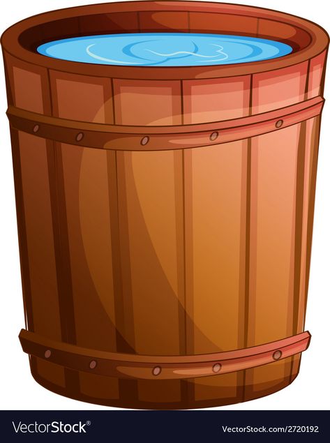 Bucket Of Water, Boiling Water Drawing, Bucket With Water, Bucket Illustration, Water Cartoon Background, Wooden Bucket Drawing, Bucket Image, Bucket Drawing, Big Bucket