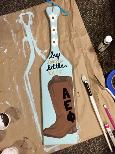 southern sorority paddle Alpha Epsilon Phi Creative Sorority Paddles, Cowgirl Paddle Sorority, Sorority Paddles Country, Western Paddle Sorority, Western Sorority Paddle, Cute Sorority Paddles Ideas, Sorority Paddles Ideas Unique, Sorority Paddles Unique, Sorority Paddles Ideas