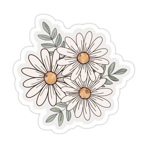 Decorate laptops, Hydro Flasks, cars and more with removable kiss-cut, vinyl decal stickers. Glossy, matte, and transparent options in various sizes. Super durable and water-resistant. Daisies design for any of the following products Daisy Sticker, Boho Stickers, Sticker Design Inspiration, Adobe Photoshop Design, Housewarming Card, Happy Stickers, Cute Laptop Stickers, Online Journal, Floral Stickers