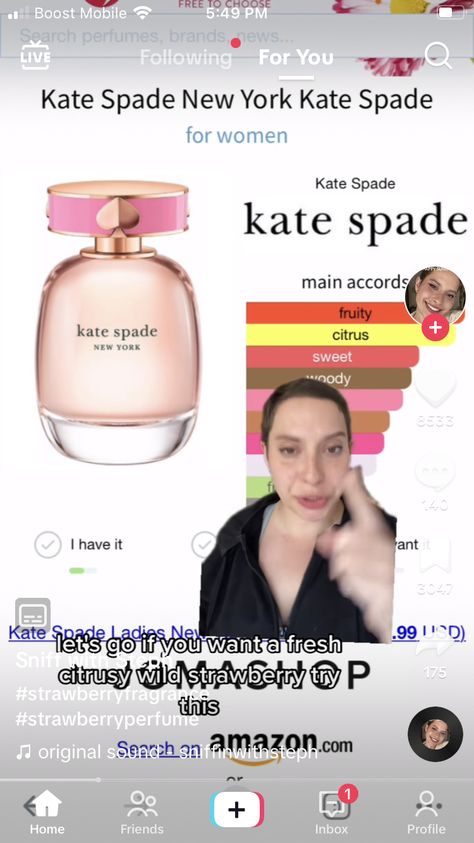 Kate Spade Perfume, Strawberry Perfume, Perfume Notes, Wild Strawberries, Boost Mobile, Kate Spade New York, Letting Go, Kate Spade, Fragrance