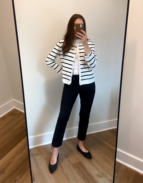 Black Lady Jacket Outfit, Striped Lady Jacket Outfit, Lady Jacket Outfit, Ugg Ultra Mini Outfit, Penny Pincher Fashion, Lady Jacket, Penny Pincher, Spring Capsule, Spring Capsule Wardrobe