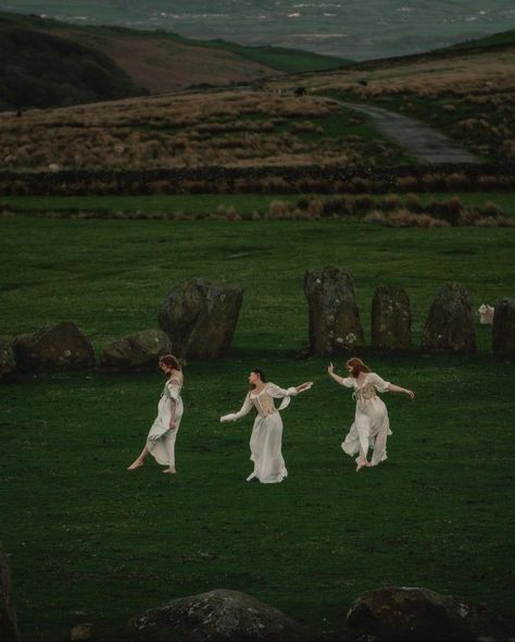 Witchy Photography, Circle Dance, Snow Photos, Women In White, Stone Circle, May Day, Portrait Photos, Feminine Power, Midsummer Nights Dream