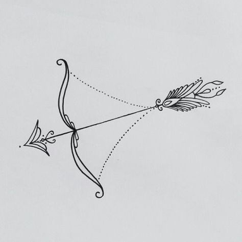 Arrow And Bow, Simple Arrow Tattoo, Bow Tattoos, Sagittarius Tattoo Designs, Arrow Tattoos For Women, Tattoo Arrow, Bow Tattoo Designs, Virgo Constellation Tattoo, Sagittarius Tattoo