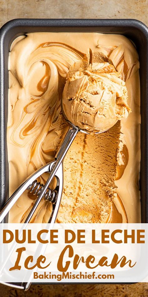 Dulce de Leche Ice Cream Ice Cream Recipes No Churn, Scoop Of Ice Cream, Easy Ice Cream Recipe, Ice Cream Maker Recipes, Easy Ice Cream, Ice Cream At Home, Homemade Ice Cream Recipes, No Churn Ice Cream, Keto Brownies