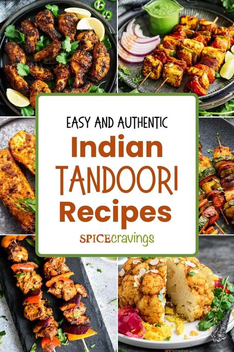 Collection of easy and authentic Indian Tandoori Recipes with a restaurant-style charred, juicy taste, using modern home appliances. #tandoori #indianrecipes Tandoori Recipes Vegetarian, Indian Bbq Recipes, Tandoori Chicken Photography, Tandoori Pork, Tandoori Masala Recipe, Authentic Tandoori Chicken Recipe, Bake Mac, Tandoori Sauce, Tandoori Fish