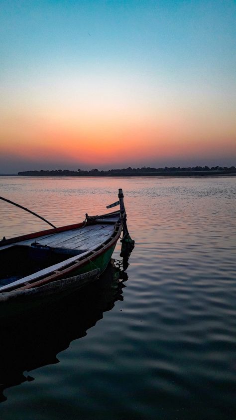 Boat, River and sunset River Sunset, Money Pictures, Indian River, Devi Durga, Floral Border Design, Aesthetic Photography Nature, Sunset Pictures, Wedding Video, Floral Border