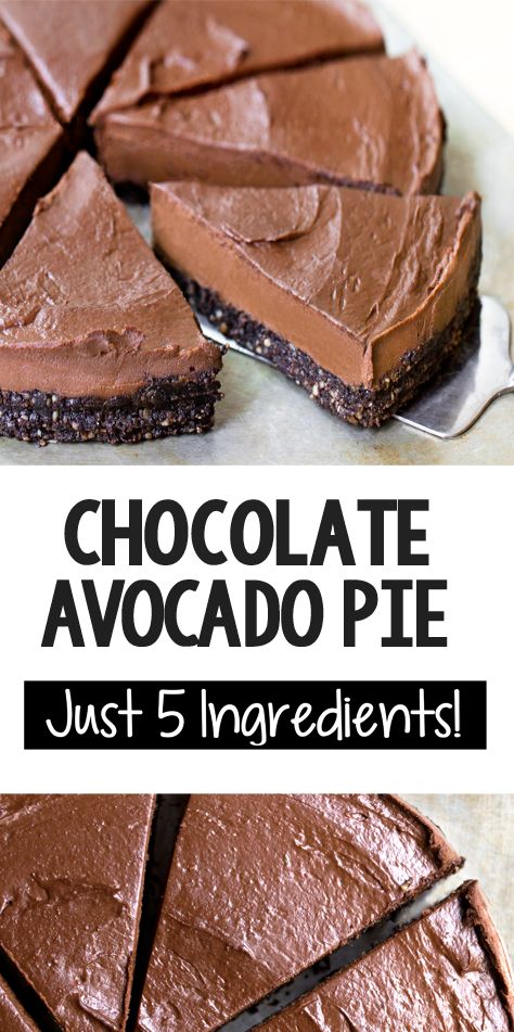 Easy Chocolate Pie Recipe, Avocado Pie, Avocado Dessert, Resipi Kek, Healthy Avocado, Chocolate Pie Recipes, Chocolate Avocado, Postre Keto, Mug Cakes