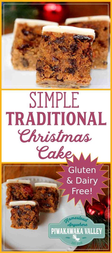 Is someone you know gluten free and or dairy free? Try this Gluten free dairy free christmas fruit cake, it is moist and delicious and super simple and easy to make! #christmascake #fruitcake #recipe #christmas Dairy Free Christmas, Gluten Free Christmas Cake, Homestead Christmas, Gluten Free Fruit Cake, Traditional Christmas Cake, Christmas Fruit Cake, Gluten Free Baking Mix, Gluten Free Bagels, Cake Light