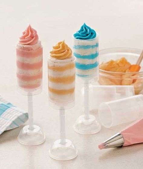 Angel Food Cake Push Pops with Pink Lemonade Frosting Recipe - STL Cooks Push Pop Desserts, Lemonade Frosting, Pink Lemonade Frosting, Push Cake, Push Up Pops, Cake Push Pops, Raspberry Frosting, Push Pop, Push Pops