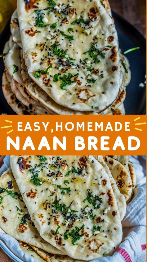 Whip up fluffy homemade naan in minutes with our easy naan bread recipe. This stovetop method delivers soft, delicious naan perfect for any meal. Whether you're a novice baker or a seasoned chef, our guide will help you create the perfect naan with just a few ingredients. Enjoy this classic Indian flatbread with your favorite dishes or as a yummy snack. Sour Cream Naan Bread, Homemade Method Recipes, Indian Naan Recipe, Authentic Naan Bread Recipe, Nann Bread Recipes, Homemade Naan Bread Easy, Quick Naan Bread Recipe, Naan Bread Recipe Easy, Indian Bread Naan