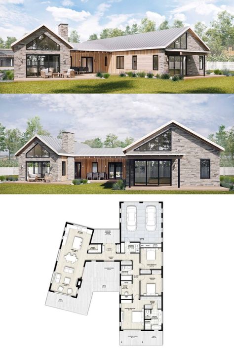 House Plans Ireland | Truoba 821
1990 sq/ft     3 Bed     2 Bath U Shaped House Plans, House Plans Ireland, U Shaped Houses, Small Modern House Plans, American House Plans, Casas The Sims 4, Home Design Floor Plans, Sims House Plans, House Construction Plan