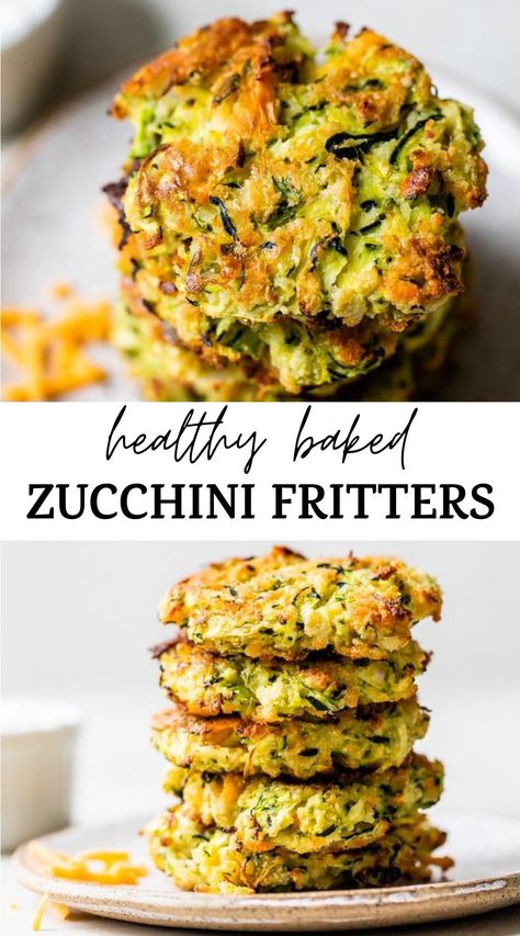 Baked Zucchini Fritters, Zucchini Recipes Baked, Zucchini Patties, Zucchini Fritters Recipe, Veggie Fritters, Baked Zucchini, Bake Zucchini, Zucchini Fritters, Fritter Recipes