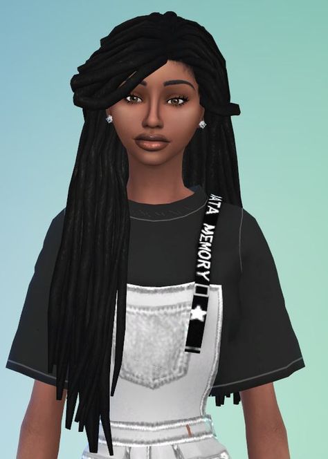 Sims 4 Nifty Knitting, Cc Black Hair, Sims 4 Cc Dreads, Sims 4 Cc Black Hair, Dreads Women, Hair Dreads, Cc Top, Sims 4 Black Hair, Mac Studio Fix Fluid