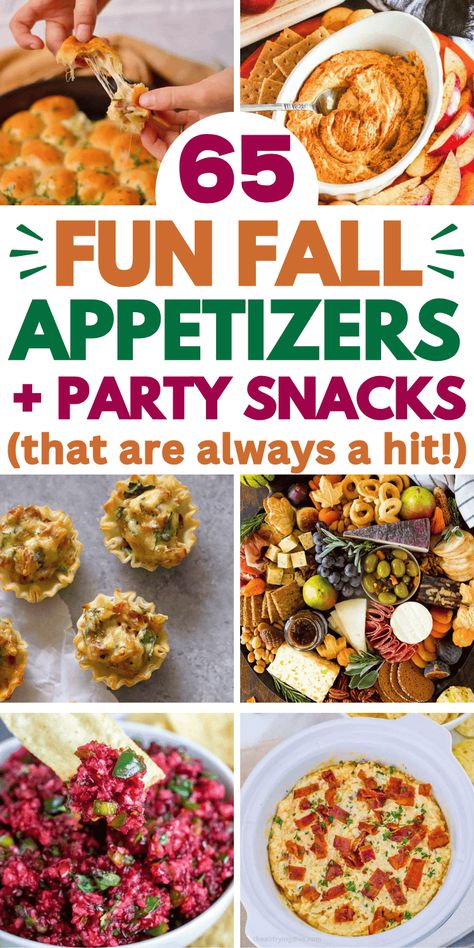 Easy fall party appetizers for a crowd! These yummy fall dips and appetizers include autumn appetizers in the crockpot, savory upscale appetizers with apple, brie, or pumpkin, healthy light appetizers from trader joes, finger foods, and no bake cold appetizers that travel well. Cozy fall appetizers are the best fall appetizers for parties, or fall wine night appetizers. Unique fall appetizers recipes, fall party food and snacks, make ahead fall dips for Thanksgiving, Halloween or dinner ... Healthy Fall Potluck Recipes, Fall Party Food Ideas For A Crowd Dinner, Unique Finger Foods, Trader Joes Party Food Ideas, Fall Wine Night, Dips For Thanksgiving, Appetizers Unique, Upscale Appetizers, Fall Dips And Appetizers