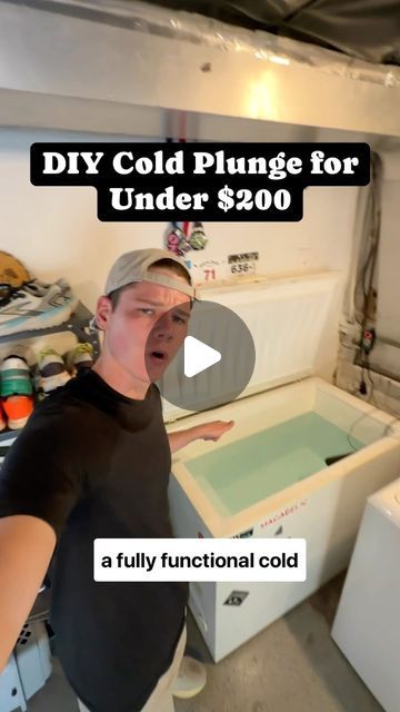 Joey Holley | I wanted a cold plunge for the longest time, but couldn’t justify paying $1,000+. So I made my own 😂 here’s how you get all the great... | Instagram Homemade Cold Plunge Tub, Cold Plunge Room Ideas, Diy Cold Plunge Tub Freezer, Freezer Cold Plunge, Diy Cold Plunge Tub, Outdoor Cold Plunge, Diy Cold Plunge, Backyard Dreams, Cold Plunge