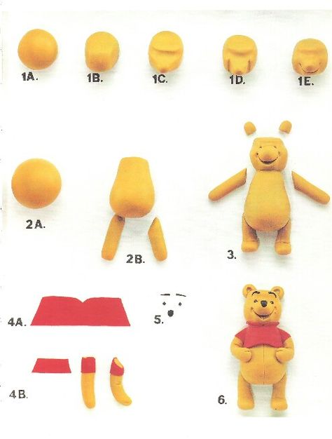 Winnie Winnie The Pooh Fondant Tutorial, Winnie The Pooh Clay Art, Winnie The Pooh Polymer Clay, Clay Winnie The Pooh, Winnie The Pooh Clay, Polymer Clay Disney, Pooh Cake, Winnie The Pooh Cake, Winnie The Pooh Birthday