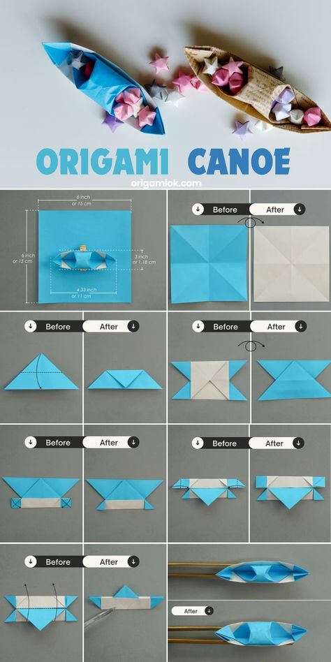 If you love to transfer origami paper into lovely boats, there is an additional choice to traditional origami boat, it is our canoe boat. Origami Boat, Canoe Boat, Origami And Kirigami, Modular Origami, Perforated Paper, How To Fold, Origami Art, Origami Easy, Kirigami